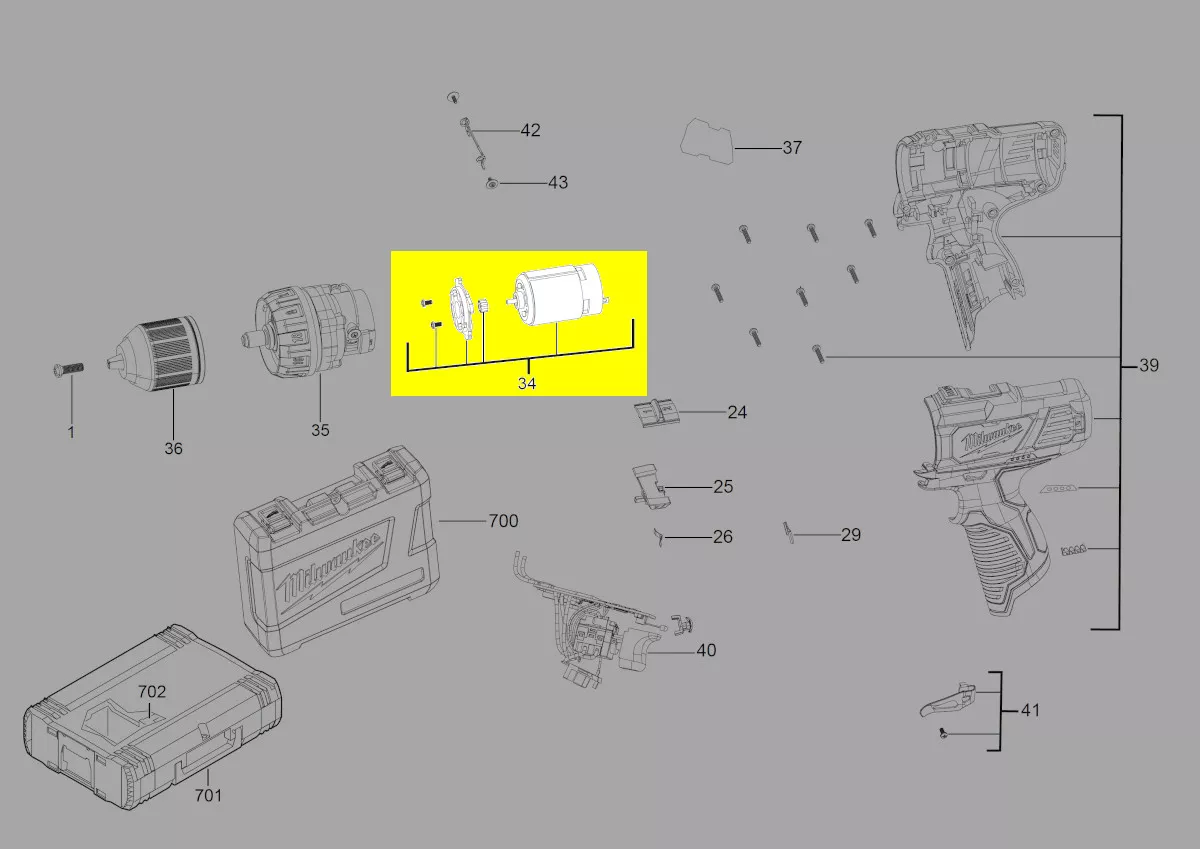 moteur réf. 4931435971 Milwaukee
